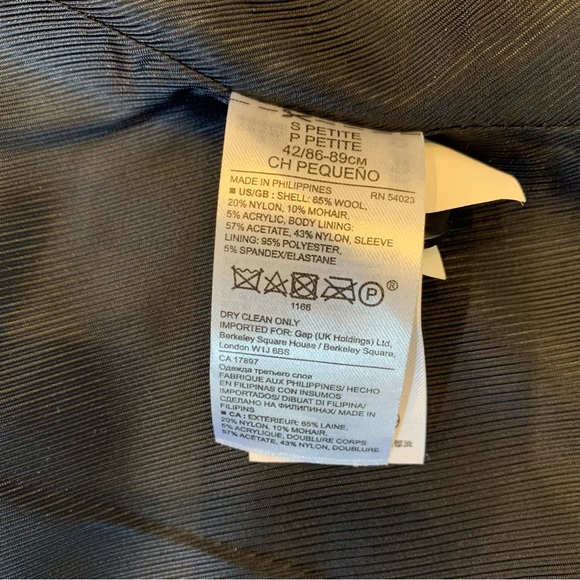 Banana Republic Navy Blue Ombre Wool Blend Coat Small Petite - Picture 7 of 9